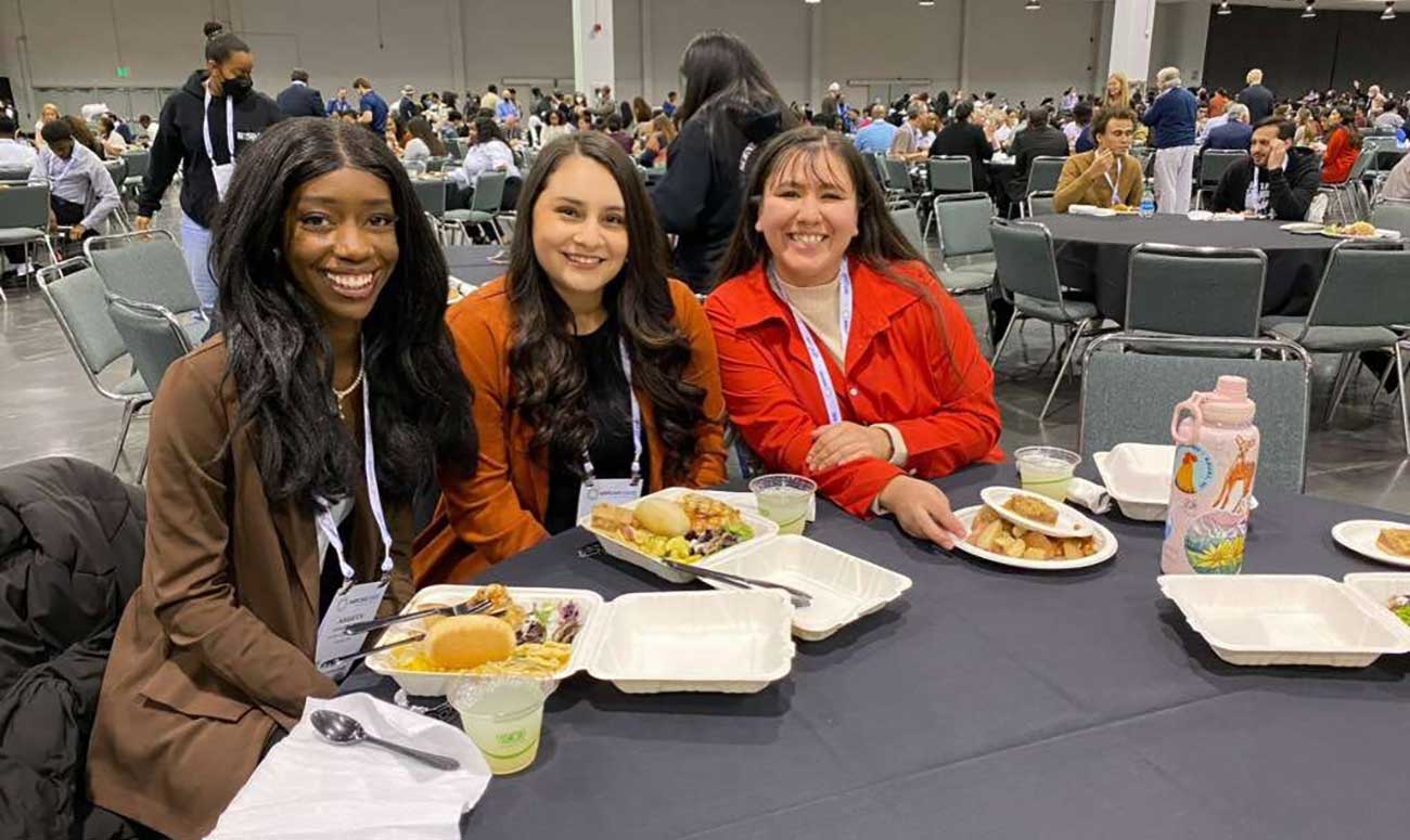 Students Biba Sarr, Alondra Vaca and Anselma Bautista