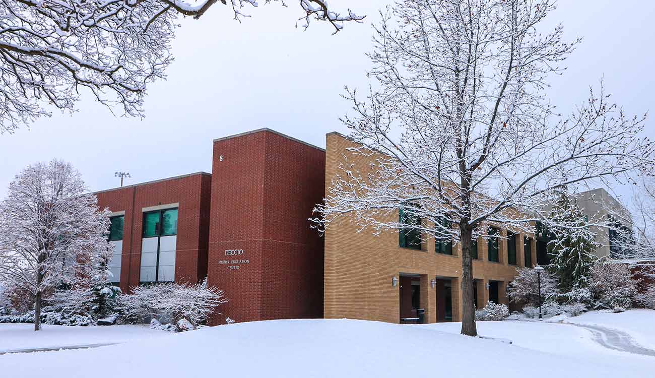 Deccio Higher Education Center in winter