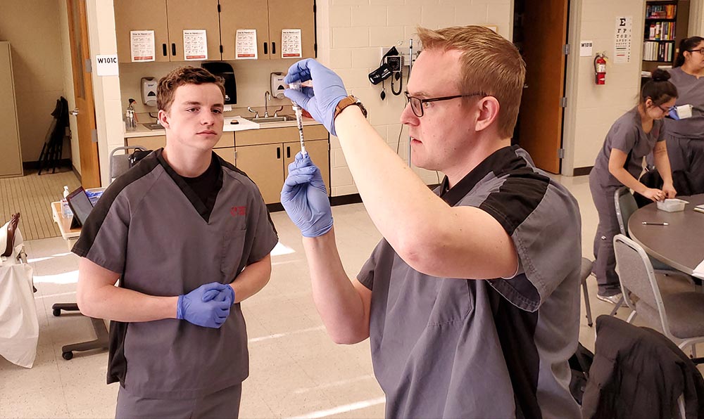 Nursing students in lab