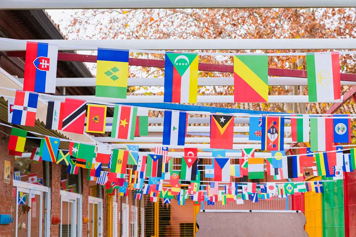 Flags hanging