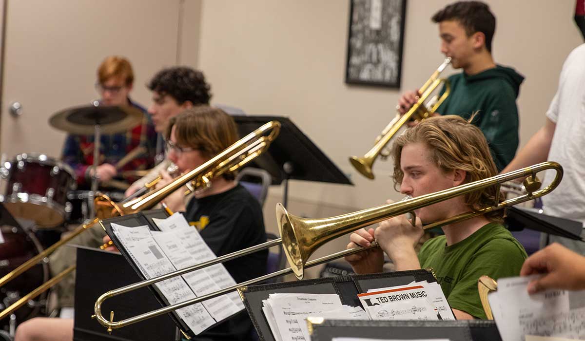 Students during jazz practice