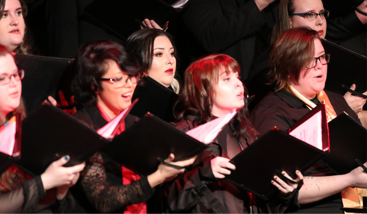 Singers performing in concert